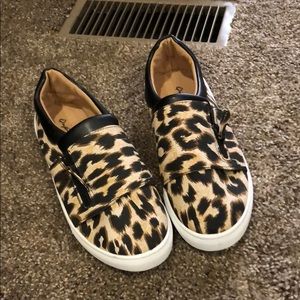 Leopard Print Slip On Shoes